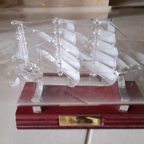 Gorch Fock decorative bottle used, glass 30×9 cm