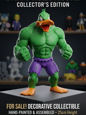 Φιγούρα Daffy Hulk καινούργια, χειροποίητη, βαμμένη 25cm