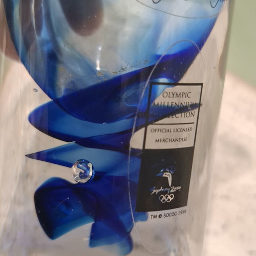 Art glass paperweight signed for Olympic Games Sydney 2000 Hoglund