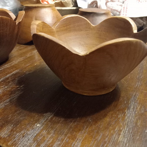 Wooden bowls set of 4 used with minor marks