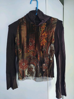 Women's blouse with turtleneck used, brown, size S