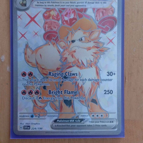 Pokémon Arcanine ex 224/198 Scarlet & Violet card new