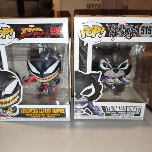 Funko Pop Venomized Captain Marvel and Rocket new