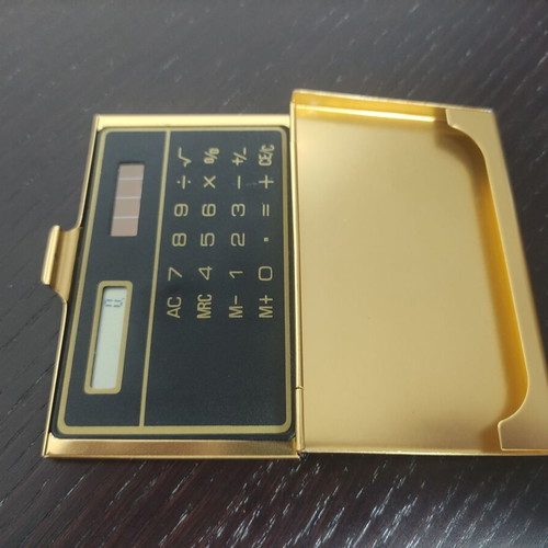 Card holder with Ένωση Ηθοποιών Κύπρου inscription like new, gold color