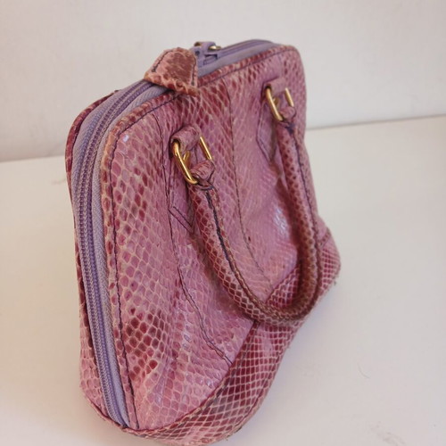 De Belle women's handbag with purple snake leather