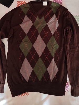 Μπλούζα ανδρική μεταχειρισμένη La Redoute Collections καφέ και πράσινη