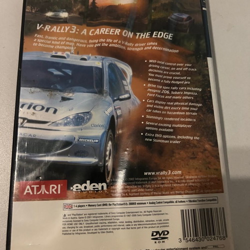 V Rally 3 for PlayStation 2 case and manual like new without CD