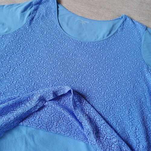 Laura Scott blouse 2XL like new, cotton, blue