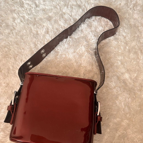Zara shoulder bag used, red patent leather