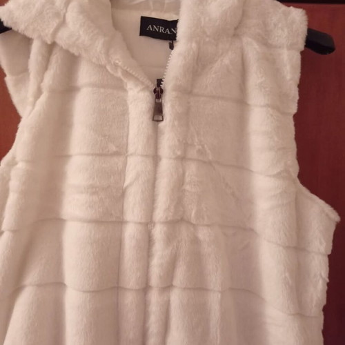 Fur vest with hood one size fits large new