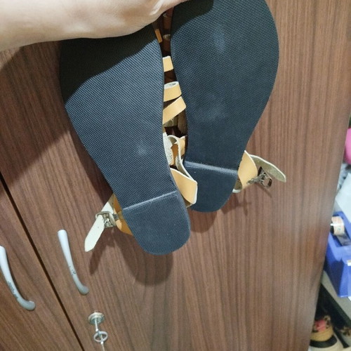 Sandals beige platform, like new, size 36, genuine leather