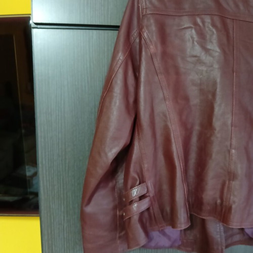 Women's leather jacket used, genuine leather, red