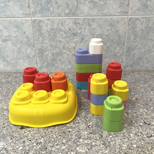 Clementoni Baby Clemmy soft building blocks set used, 20 pieces