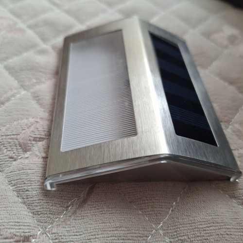 Solar lantern like new, silver with 2 white LED lights
