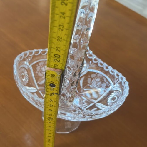 Vintage minimal heavy crystal fondue dish like new