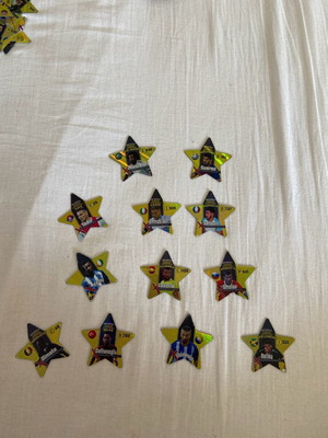 Football star tokens, pack of 12 pieces