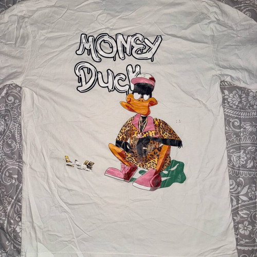 Money Duck T shirt used, white, size S
