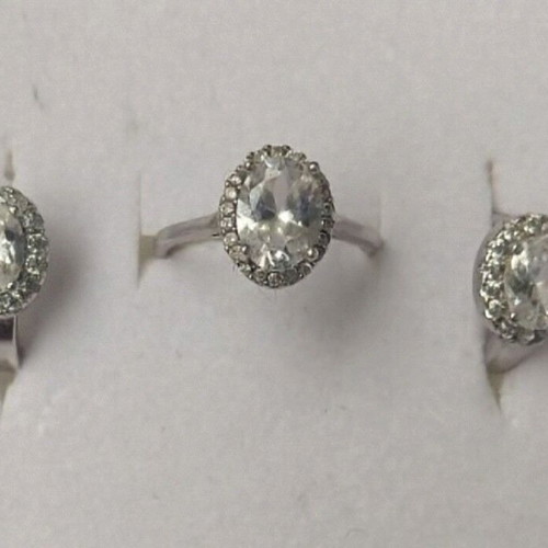 Vintage silver jewelry set Princess used, 925 sterling with cubic zirconia