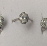 Vintage silver jewelry set Princess used, 925 sterling with cubic zirconia