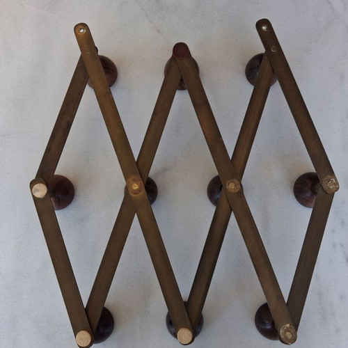 Vintage wall hanger metal and wood used, 1960-1970