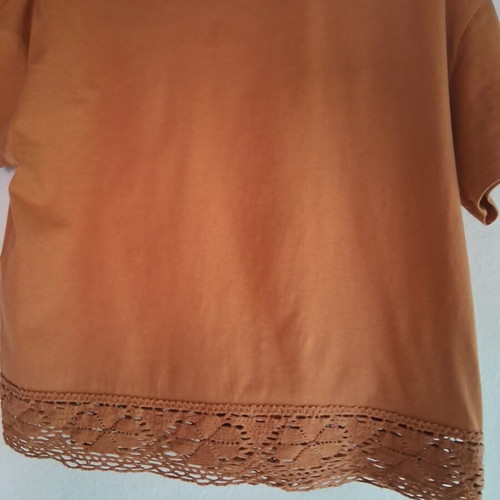 Zara girls' set used, brown and orange blouse with shorts
