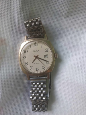 Soviet Slava mechanical watch used, gold-plated
