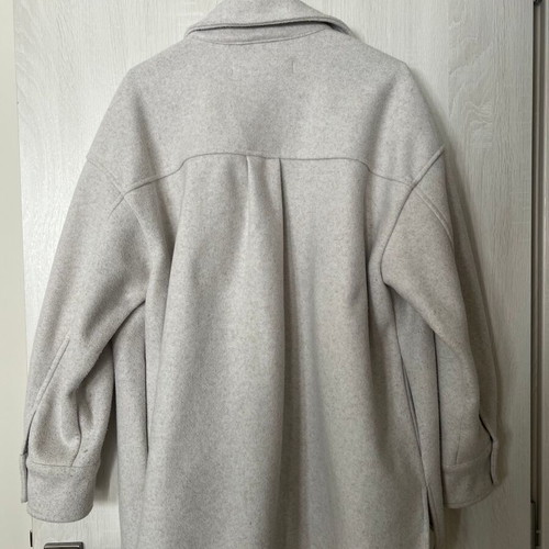 Zara jacket light grey small used, wool texture, oversize fit