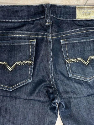 Guess bootcut jeans used with strass, dark denim, Y2K style