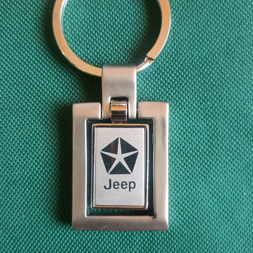 Vintage Jeep Pentastar spinning keychain, heavy metal 37g