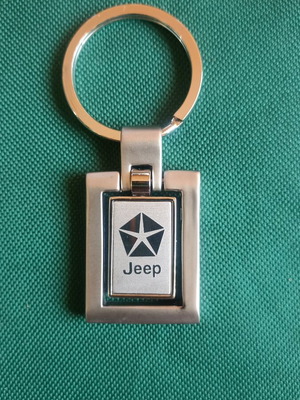 Vintage Jeep Pentastar spinning keychain, heavy metal 37g