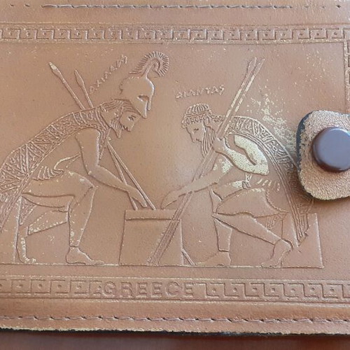 Leather wallet used, beige with 2 slots and coin pocket