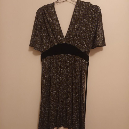 IF GANAS women's kimono dress like new, belt waist, black multicolor