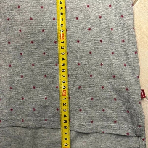 Levi's polo shirt women's gray large used with dots and collar