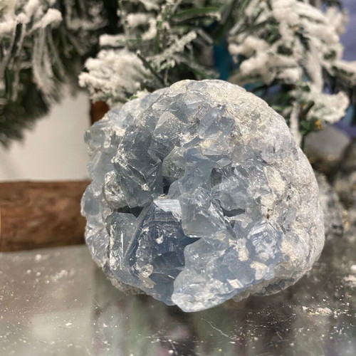 Natural Raw Celestine Drusy without Heat Treatment