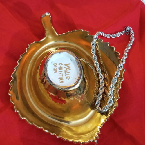 Christian Dior Galle gold-plated ceramic and porcelain ashtray 1960s