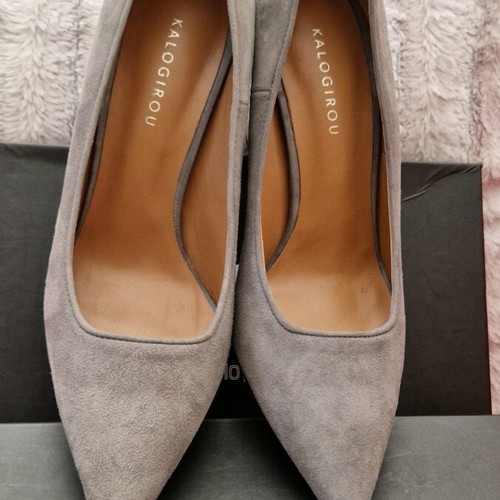 Kalogirou leather pumps, grey, size 39.5-40