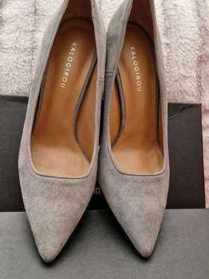 Kalogirou leather pumps, grey, size 39.5-40