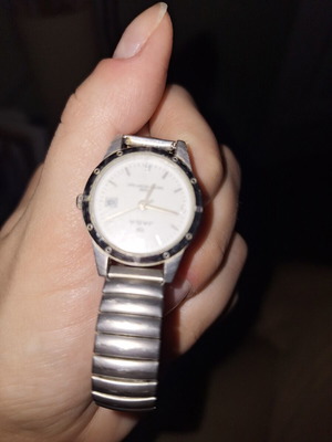 Wristwatch used, gray, needs battery
