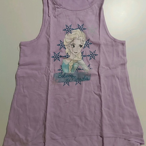 Frozen sleeveless top like new, size 128 cm, purple