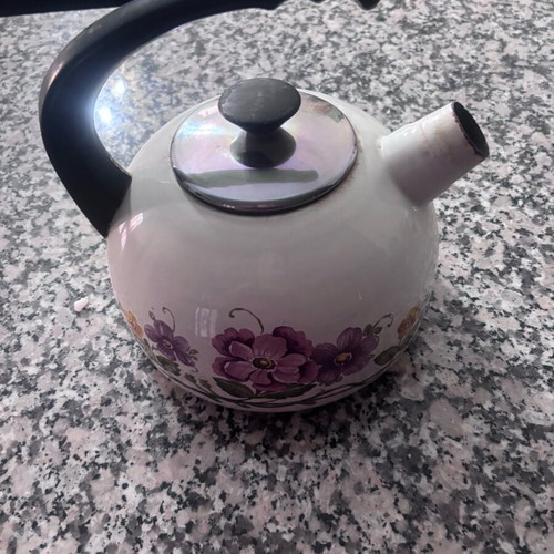 Villeroy and Boch enamel teapot used with floral design