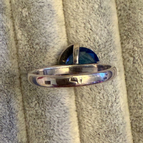 Silver ring with Swarovski crystal new, blue and silver