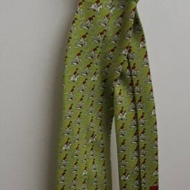 Hermès silk tie with cyclist print, vintage, like new