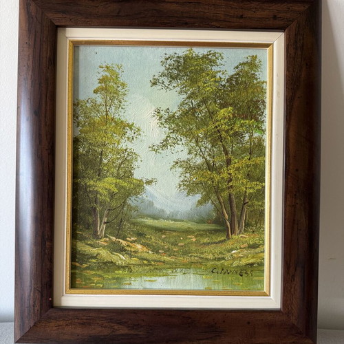 C. Inness Framed Oil Painting like new