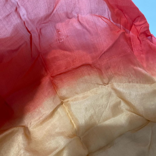 Silk scarf red-gold ombre new, 100% silk