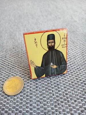 Small icon of Saint Ephraim with stand, like new