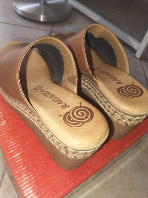 Women's Platform Sandals Size 36 Like New Beige Brown