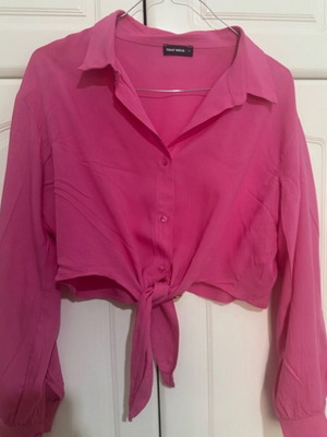 Tally Weijl cropped shirt like new, size S, pink and purple
