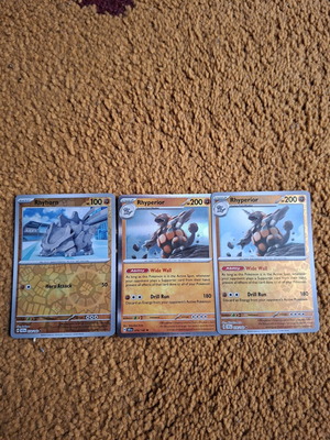 Pokemon TCG cards Rhyhorn and Rhyperior new