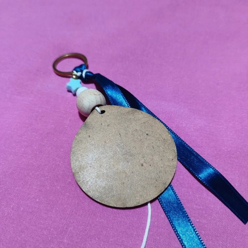 Keychain new with eye design and decorative beads blue