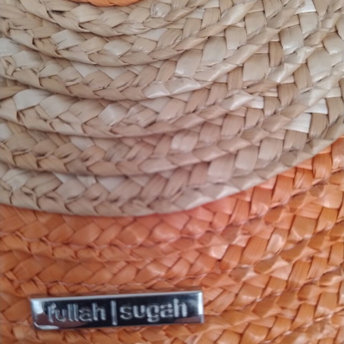 Straw bag new, beige and orange